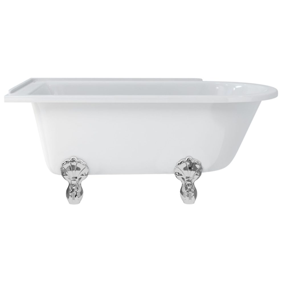 Burlington Hampton 150cm Left Handed Shower Bath Luxury Feet