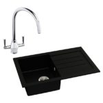 Abode Xcite 1 Bowl Inset Black Metallic Sink & Astral Tap Pack