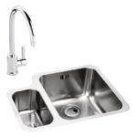 Abode Matrix 1.5 Bowl RHMB Undermount Steel Sink & Atlas Tap Pack