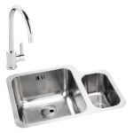 Abode Matrix 1.5 Bowl LHMB Undermount Steel Sink & Atlas Tap Pack