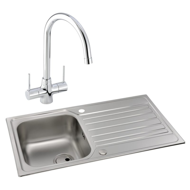 Abode Connekt 1 Bowl Inset Stainless Steel Sink & Nexa Tap Pack