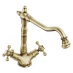 Abode Melford Monobloc Kitchen Mixer Tap Antique Brass