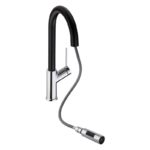 Abode Virtue Nero Kitchen Mixer Tap with Pull Out Chrome