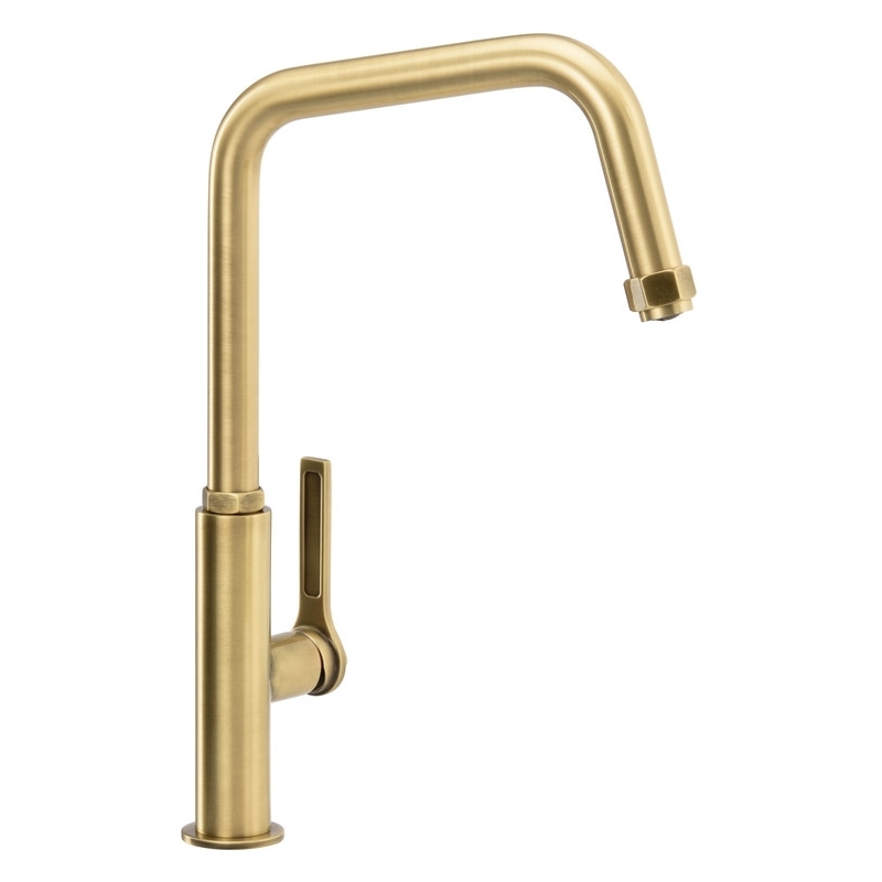 Abode Hex Single Lever Kitchen Mixer Tap Antique Brass 2448