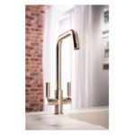 Abode Globe Quad Monobloc Kitchen Mixer Tap Brushed Nickel