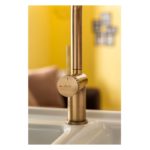 Abode Fraction Pull-Out Kitchen Mixer Tap Antique Brass