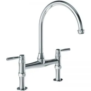 Abode Brompton Dual Lever Bridge Mixer Chrome