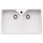 Abode Provincial Large 2 Bowl Undermount Sink White