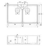 Abode Provincial Large 2 Bowl Undermount Sink White