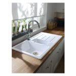 Abode Acton 1.5 Bowl & Drainer Ceramic Inset Sink White