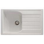 Abode Oriel 1 Bowl & Drainer Granite Inset Sink Frost White