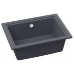 Abode Denton Compact 1 Bowl Undermount Sink Grey Metallic