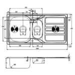 Abode Trydent 1.5 Bowl & Drainer Inset Sink Stainless Steel