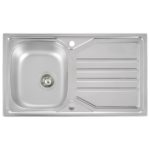 Abode Mikro 1 Bowl & Drainer Inset Sink Steel