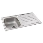 Abode Mikro 1 Bowl & Drainer Inset Sink Steel