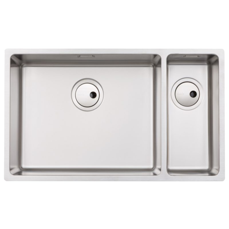 Abode Matrix R15 Large 1.5 Bowl LHMB Undermount/Inset Sink Steel