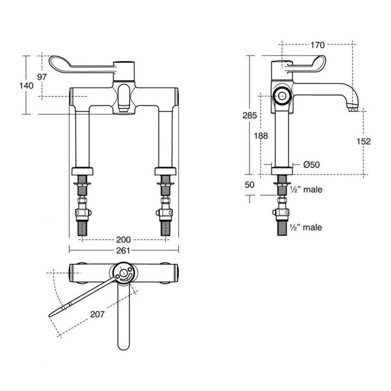 Armitage Shanks Markwik Thermostatic Mixer A6242 Chrome A6242AA