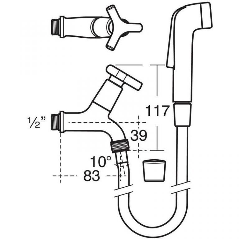 Armitage Shanks Nimbus 21 Bib Tap Single Ablution Spray B1676   Armitage Shanks B1676aa 2 768x768 