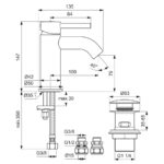 Armitage Shanks Edit R Basin Mixer Tap with Clicker Waste