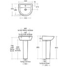 Armitage Shanks Sandringham 21 50cm 1 Hole Basin & Pedestal