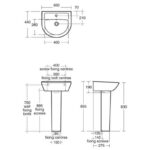 Armitage Shanks Sandringham 21 500mm 1 Hole Basin & Full Pedestal