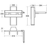 Armitage Shanks Care Plus Electric Basin Bracket, Vertical S0651