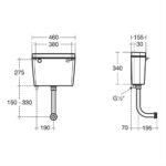 Armitage Shanks Regal Low Level Bottom Supply 6 Litre Cistern