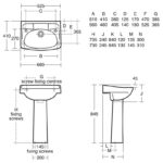 Armitage Shanks Royalex 560mm 2 Tap Hole Basin & Full Pedestal