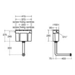 Armitage Shanks Conceala 3 Lever Operated 6 L Cistern Side Inlet