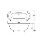 Bayswater Leinster 1500mm Double Ended Freestanding Bath