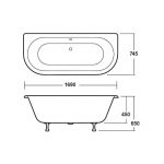 Bayswater Courtnell 1700mm Double Ended Freestanding Bath