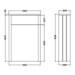 Bayswater Plummett Grey 550mm WC Cabinet