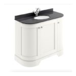 Bayswater 1000mm 3 Door Curved Basin Cabinet White