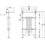 Bayswater Clifford Towel Rail/Radiator 965 x 540 x 230mm