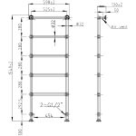 Bayswater Juliet Floor Mounted Towel Rail 1549 x 598 x 130mm