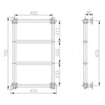 Bayswater Sophia Wall Mounted Towel Rail 750 x 475 x 150mm