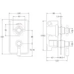 Bayswater Twin Concealed Valve with White Indices