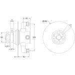 Bayswater Round Dual Thermostatic Concealed Valve, White Indices