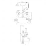 Bayswater White Bath Shower Mixer with Crosshead & Dome Collar