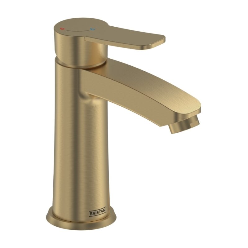 Bristan Appeal Eco Start Basin Mixer with Clicker Waste Brushed Brass