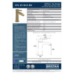 Bristan Appeal Eco Start Basin Mixer with Clicker Waste Brushed Brass