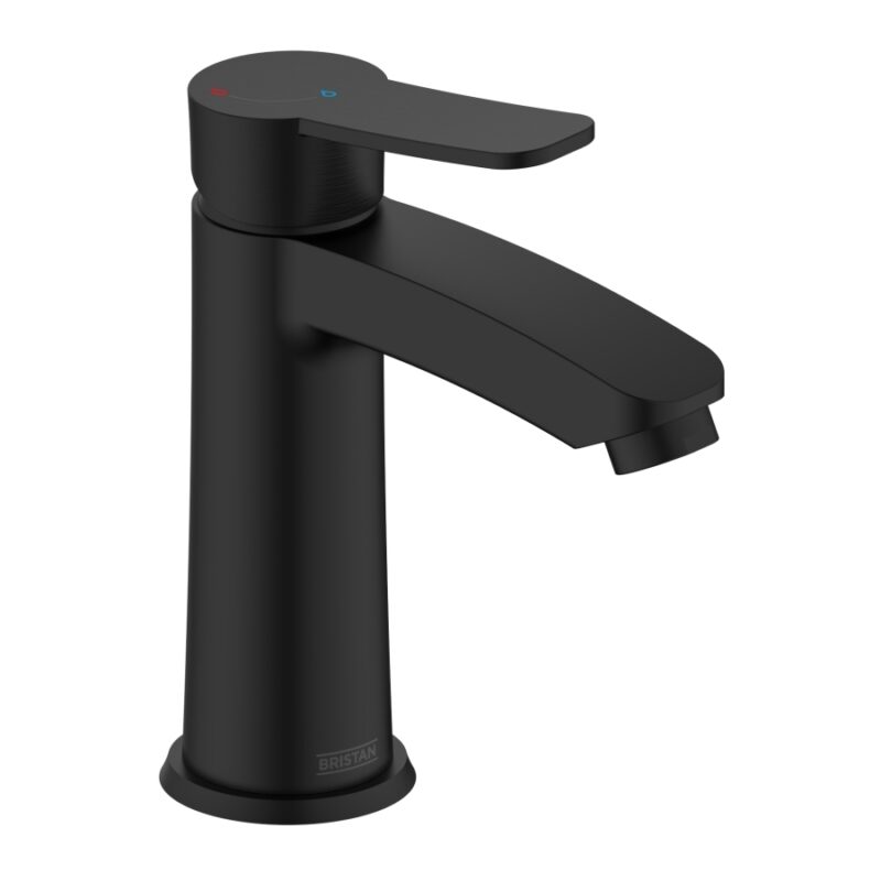 Bristan Appeal Eco Start Basin Mixer with Clicker Waste Matt Black