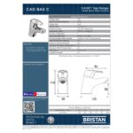 Bristan Cadet Basin Mixer Tap with Clicker Waste Chrome