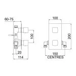 Bristan Cobalt Recessed Thermostatic Dual Control Shower Valve