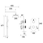 Bristan Molida Concealed Thermostatic Two Outlet Shower Brushed Brass