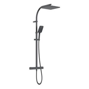 Bristan Qubo Thermostatic Bar Shower with Rigid Riser Black