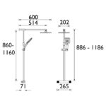 Bristan Qubo Thermostatic Bar Shower with Rigid Riser Chrome