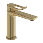 Bristan Saffron Eco Start Brushed Brass Basin Mixer Tap with Clicker Waste