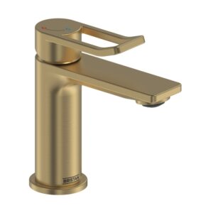 Bristan Saffron Eco Start Small Basin Mixer Tap Brushed Brass