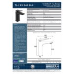 Bristan Tangram Eco Start Basin Mixer with Clicker Waste Black